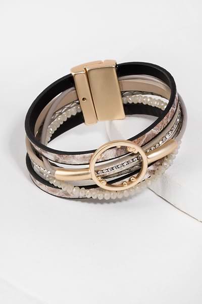 Kayla Leather Bracelet Seashell