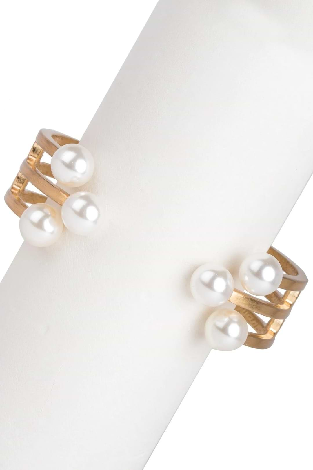 6 Pearl Cuff Bracelet Gold