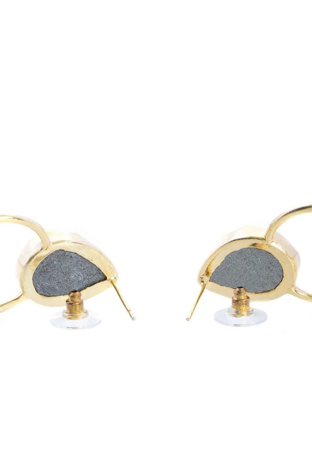 Druzy Adorned Hoop Earrings White