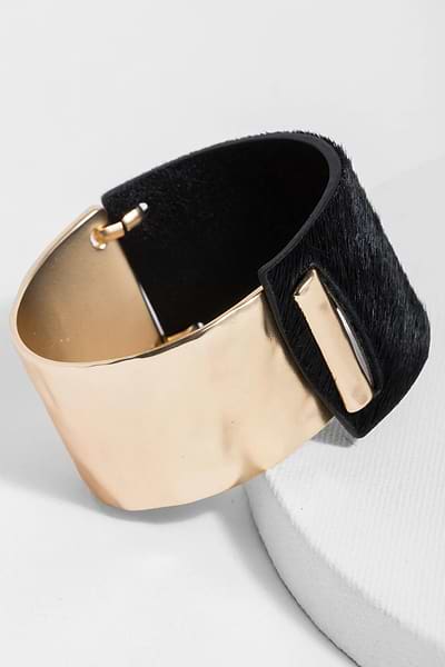 Aileen Leather Bracelet Black