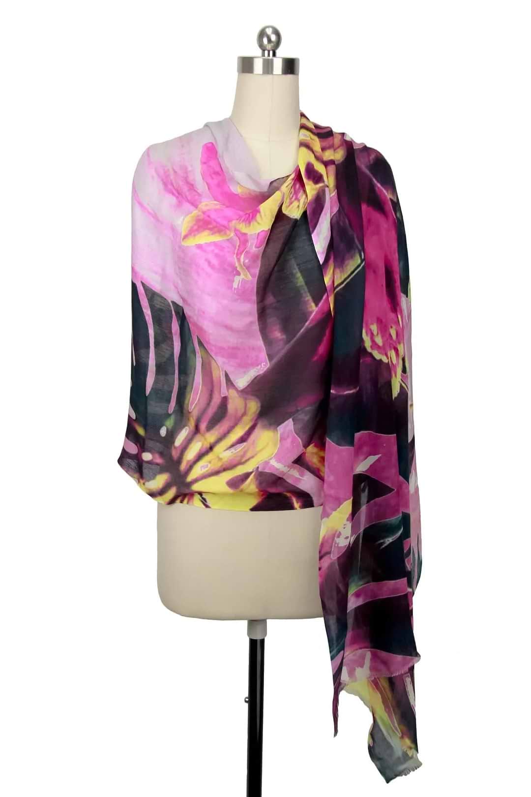 Tropical Forest Scarf Dark Multi