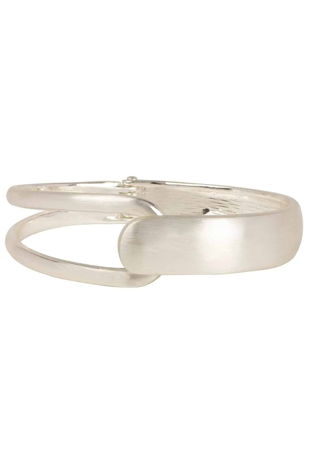 Overlap Hinged Bracelet Silver