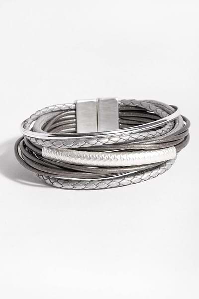 Sophisticated Layered Strand Bracelet Silver