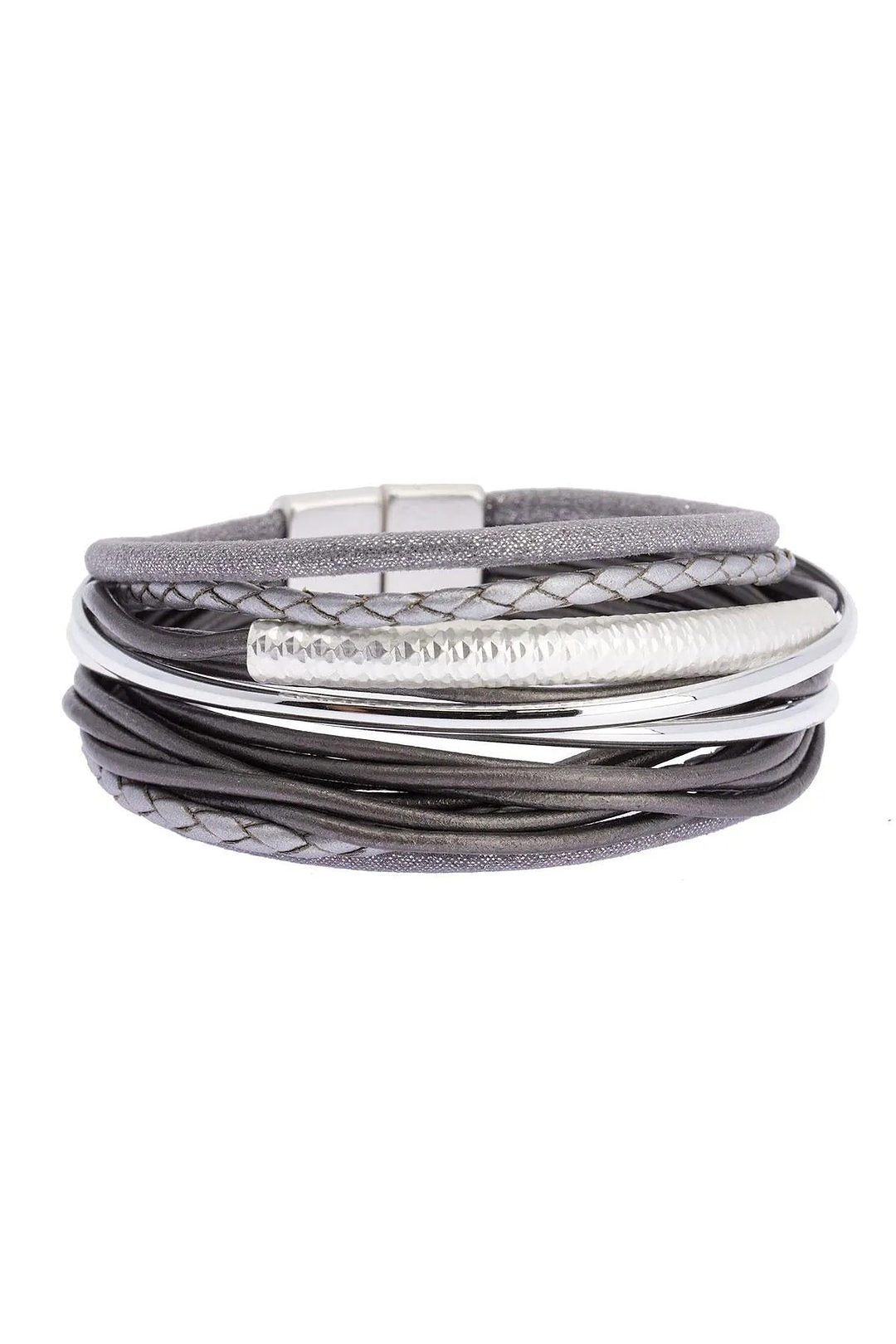 Sophisticated Layered Strand Bracelet Silver