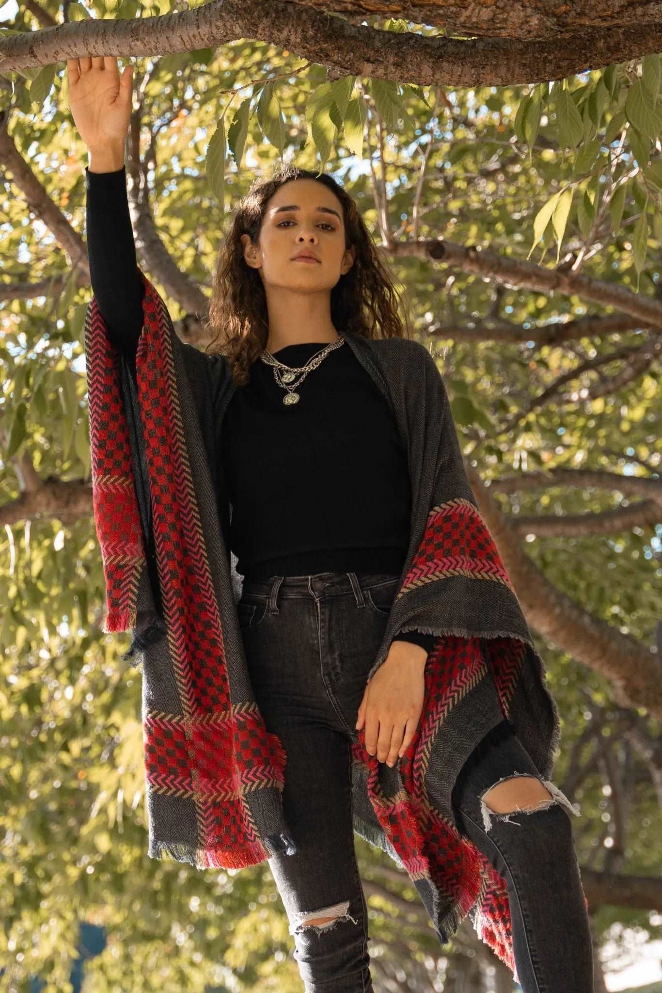 Aztec Dreams Kimono Gray