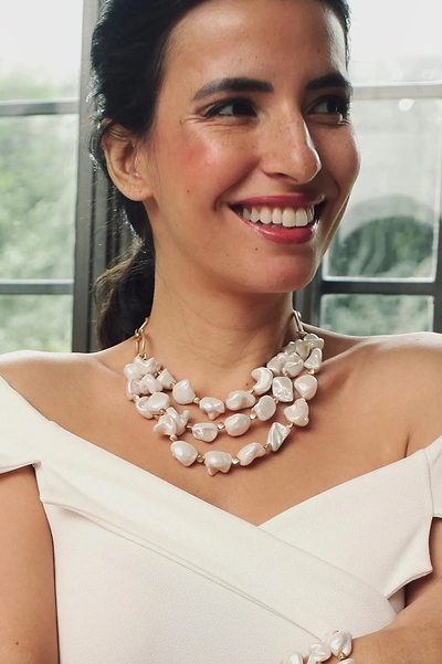 Charlotte Pearl Necklace White