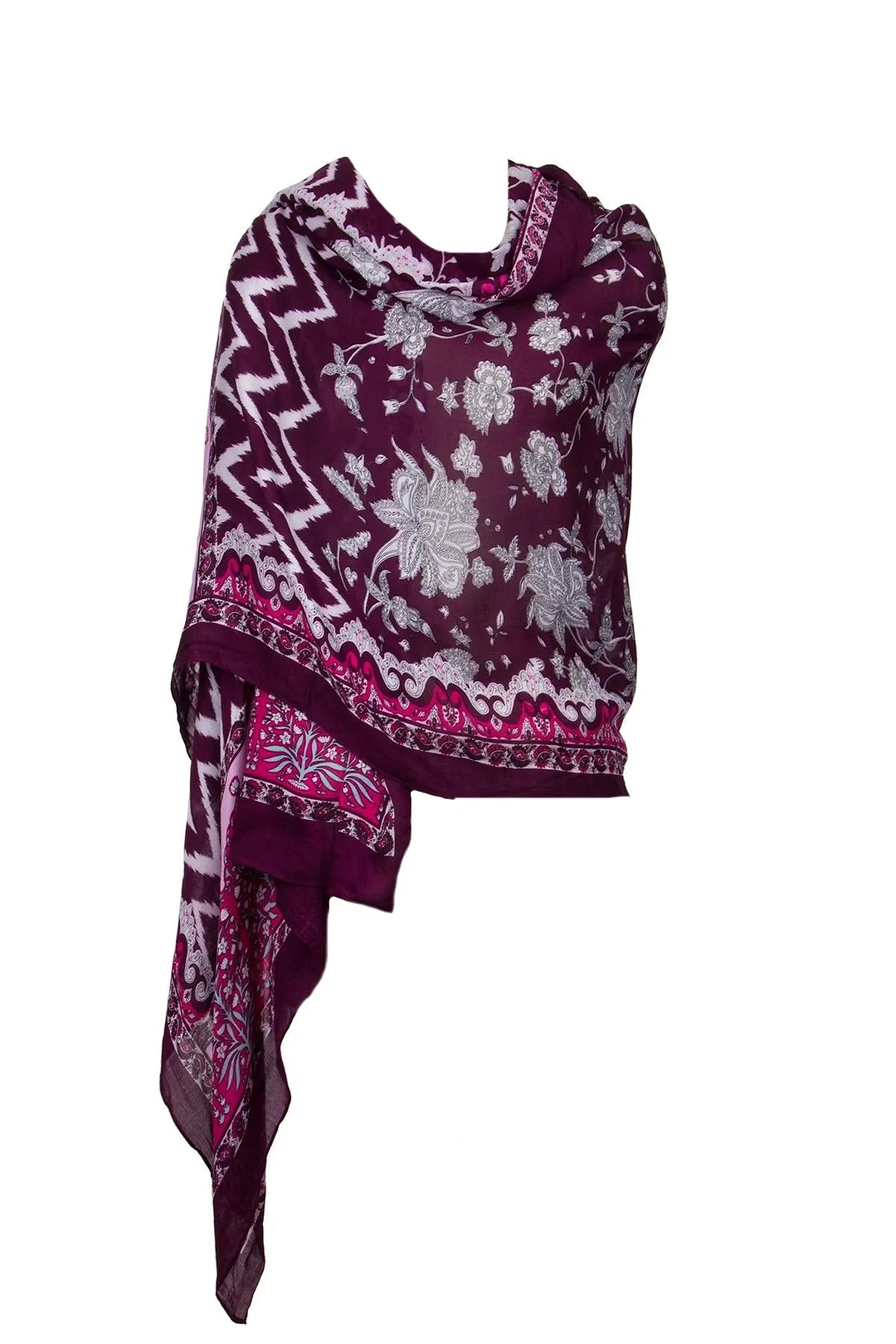 Heritage Scarf Dark Magenta