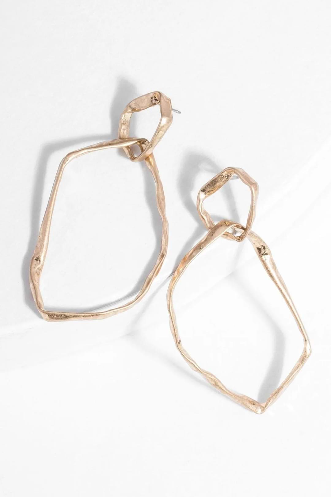 Hand Hewn Earring Gold