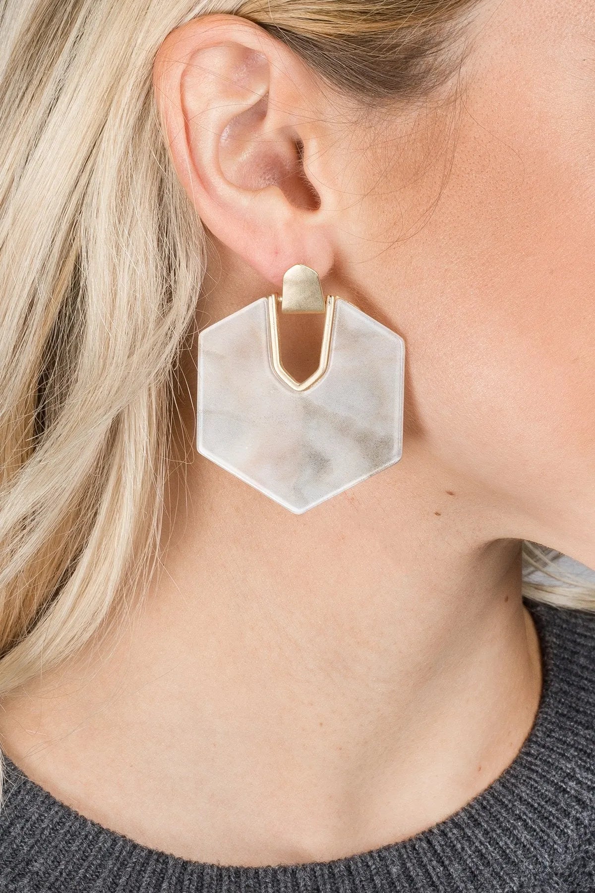 Full Meaning Statement Earring White