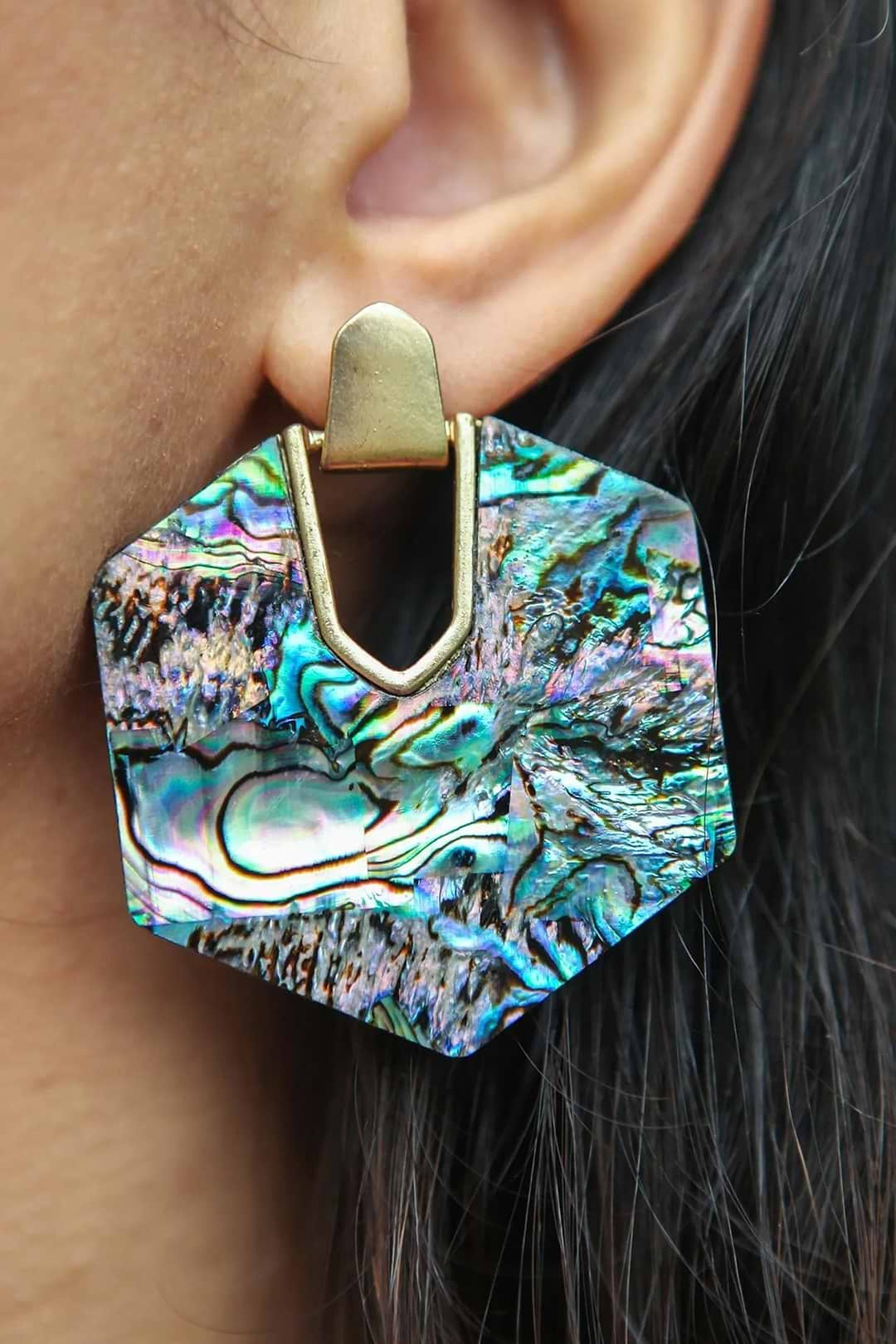 Full Meaning Statement Earring Dark Multi