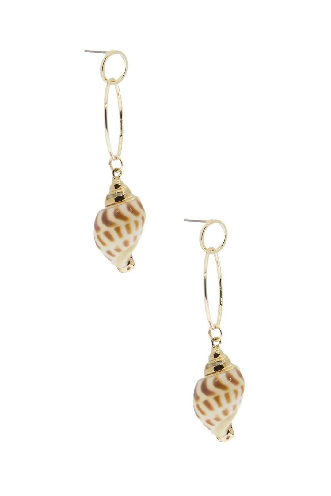 Underwater Shell Loop Earring White