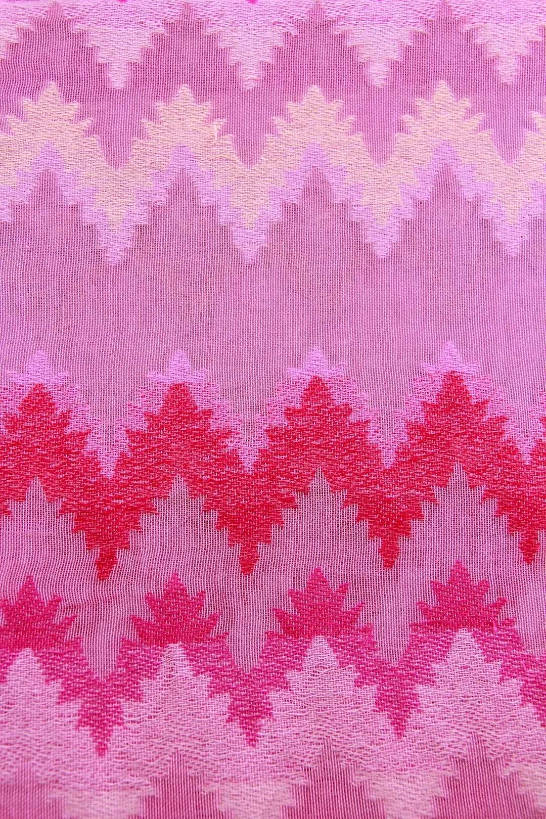 Zig Zag Woven Scarf Hot Pink