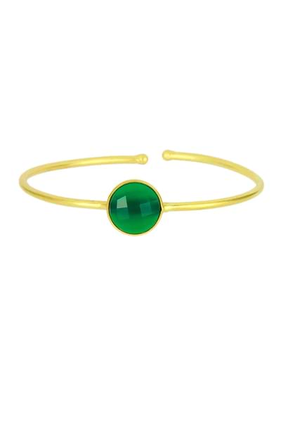 Single Gemstone Cuff Bracelet Green