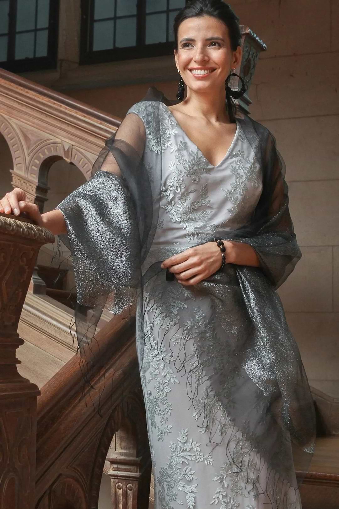Glitz Dressy Scarf Light Slate Gray