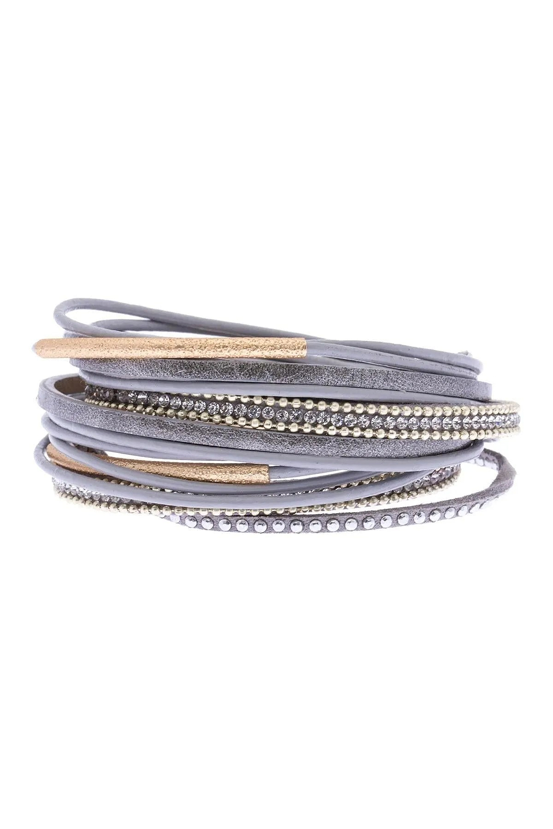 Flaunt Double Wrap Leather Bracelet Lavender