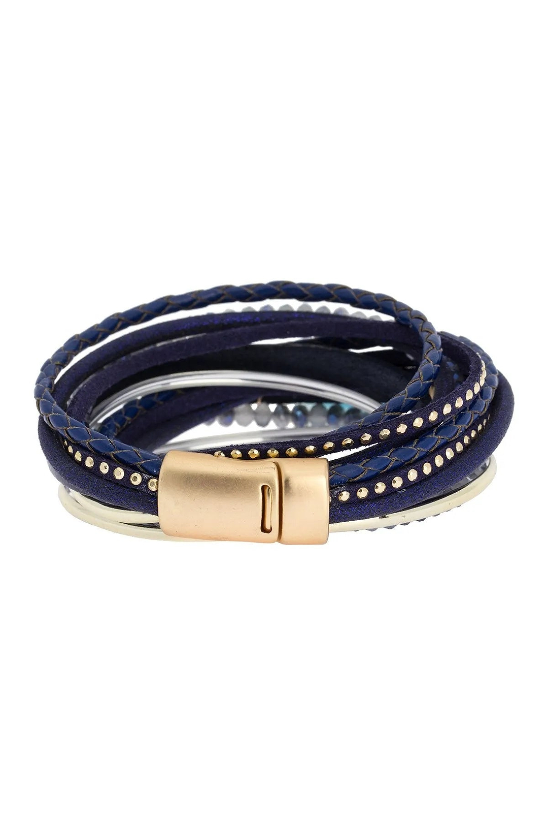 Endless Dream Natural Stone Wrap Bracelet Navy