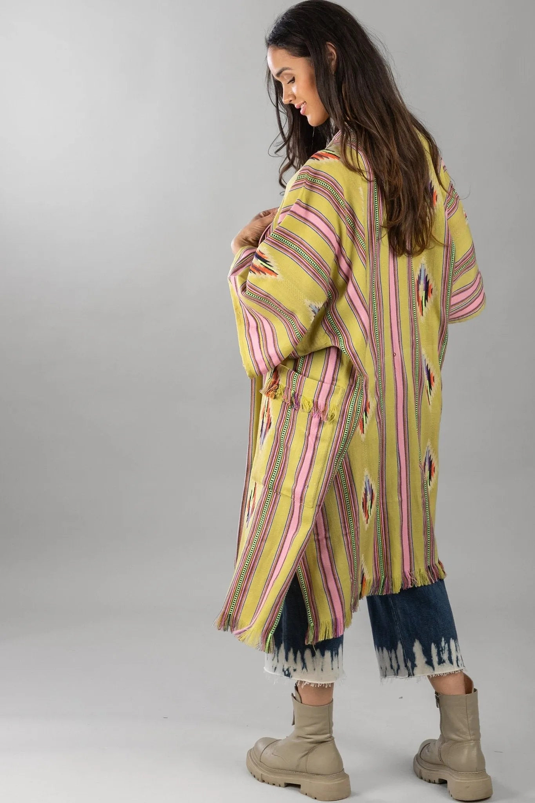 Margarita Ikat Striped Jacket Khaki