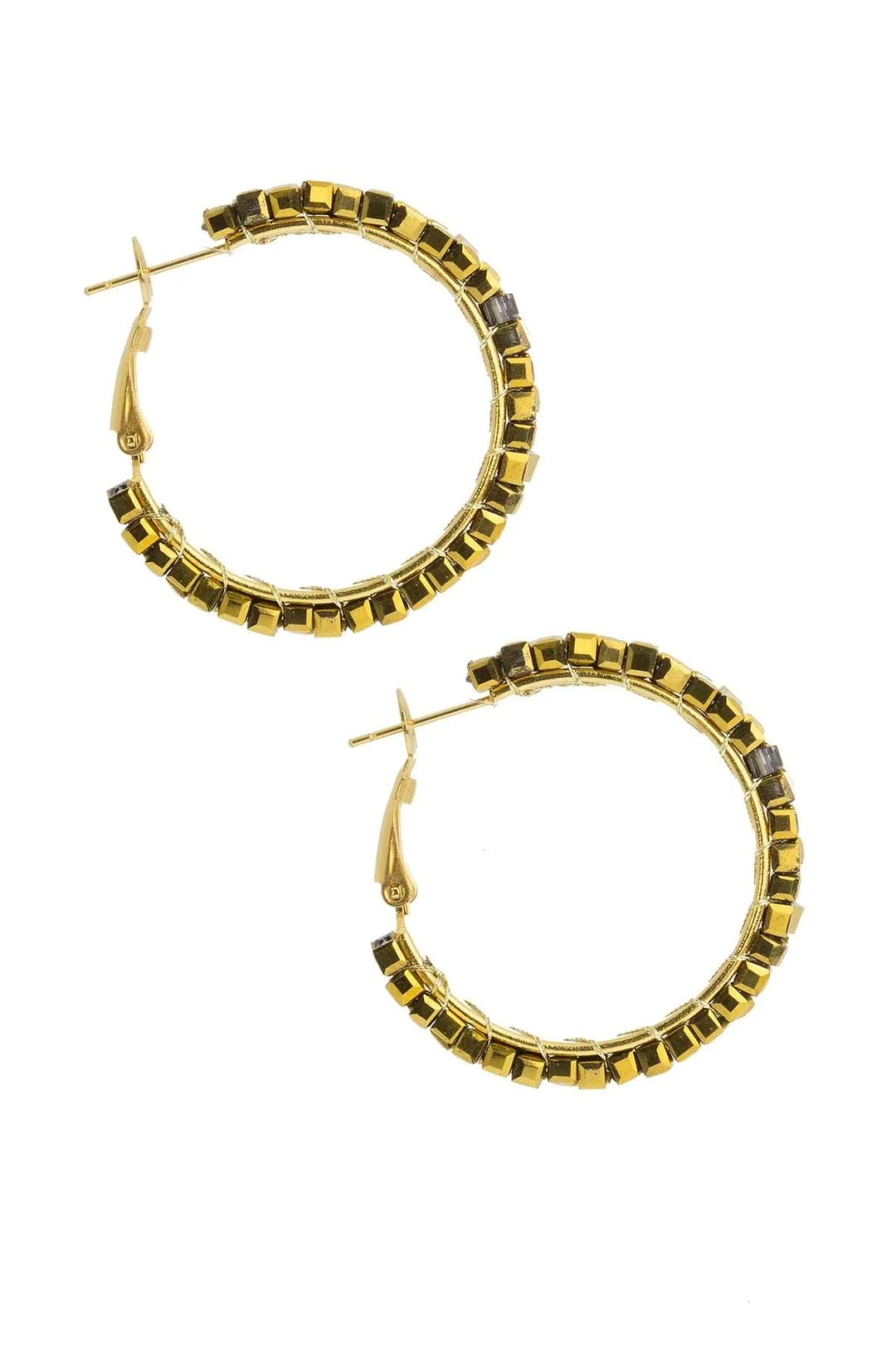 Dainty Beaded Hoop Earring Gold