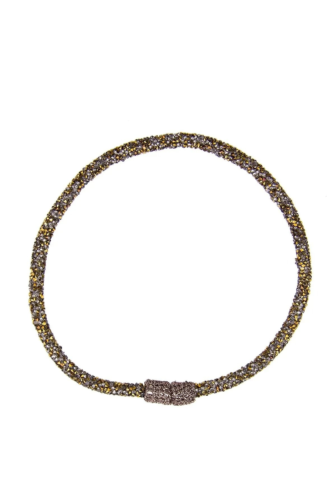 Austria Crystal Choker Necklace Dark Slate Greay
