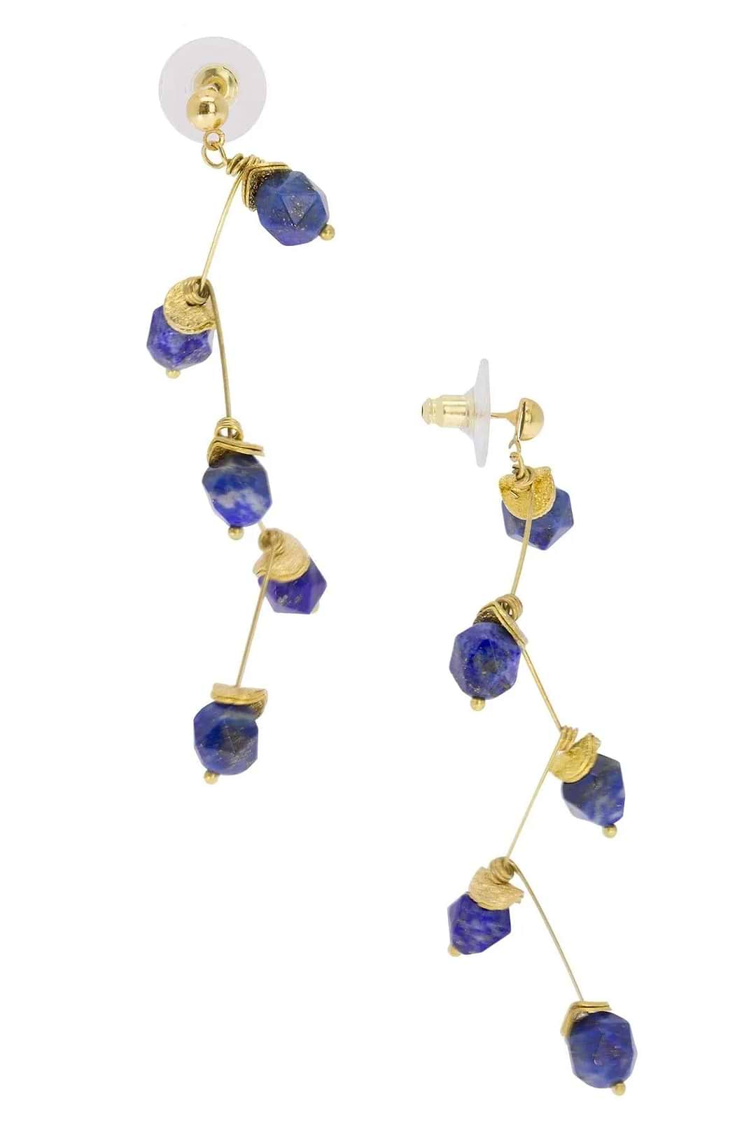 Branch Dangle Gemstone Earring Navy