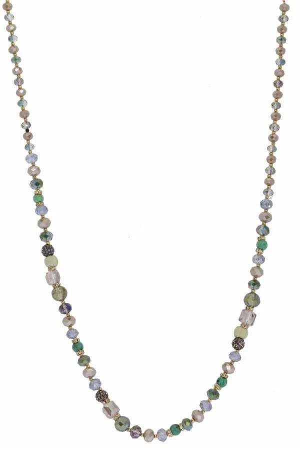 Broadcast Long Beaded Necklace Darkseagreen
