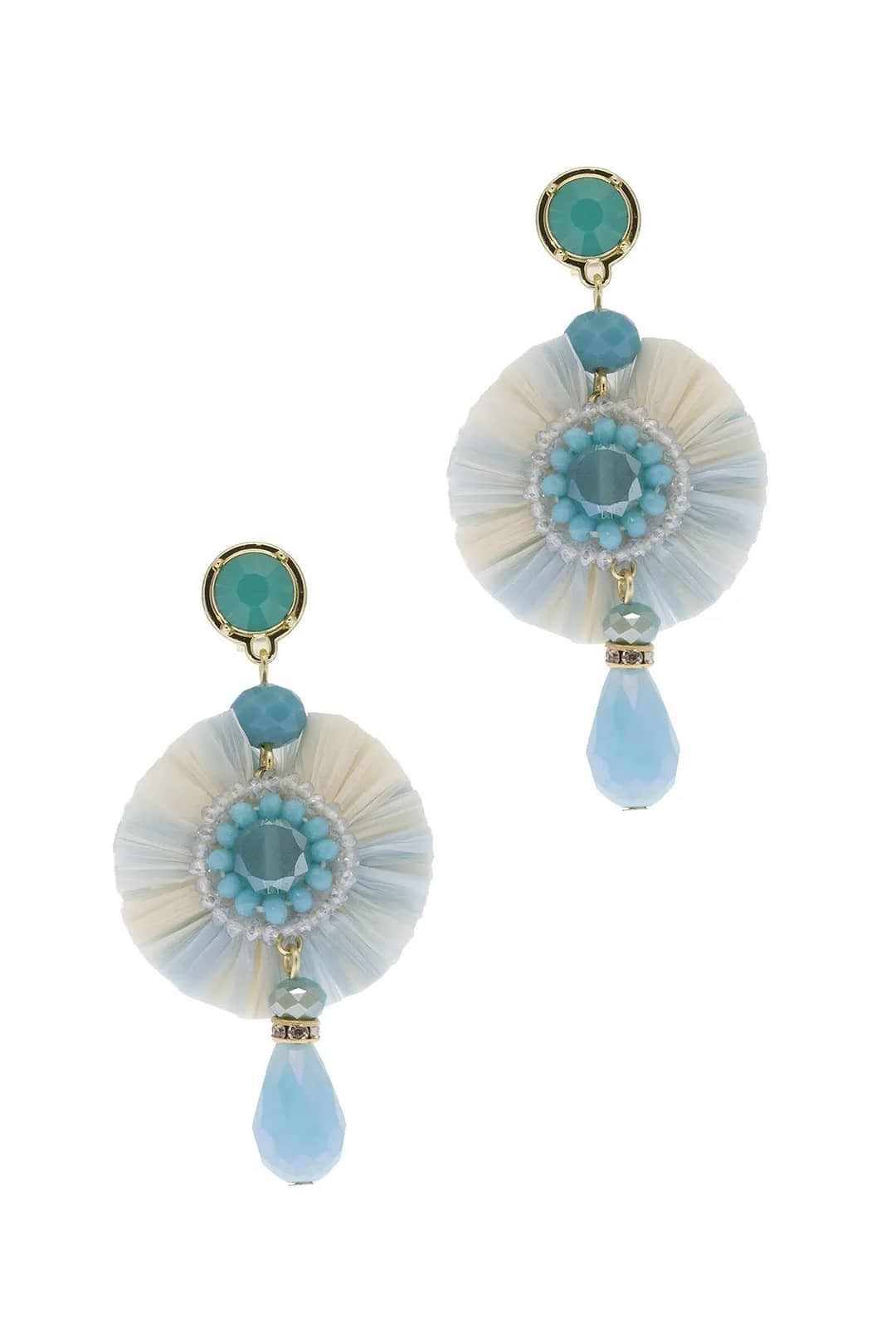 Crystal Drop Utsav Earring Alice Blue