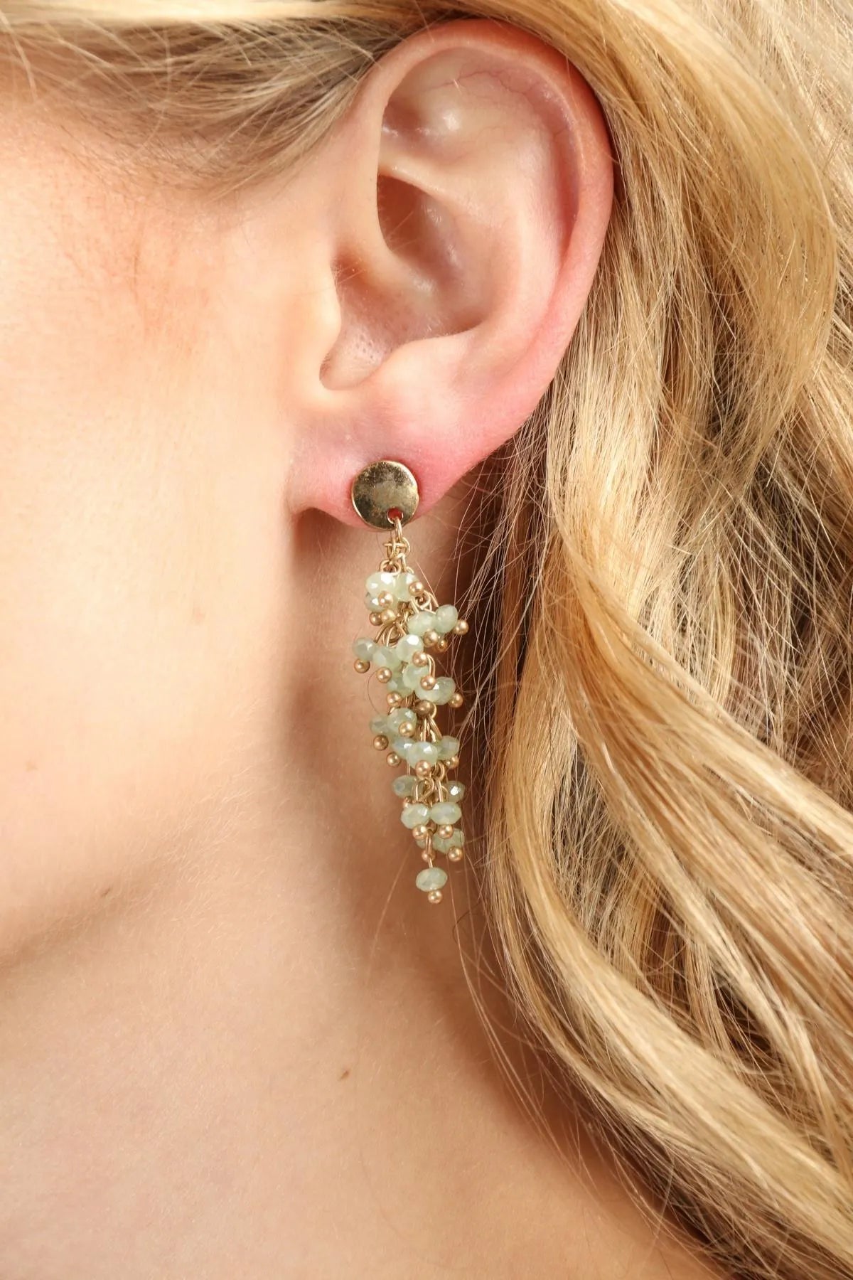 Florus Beaded Dangle Earring Aquamarine