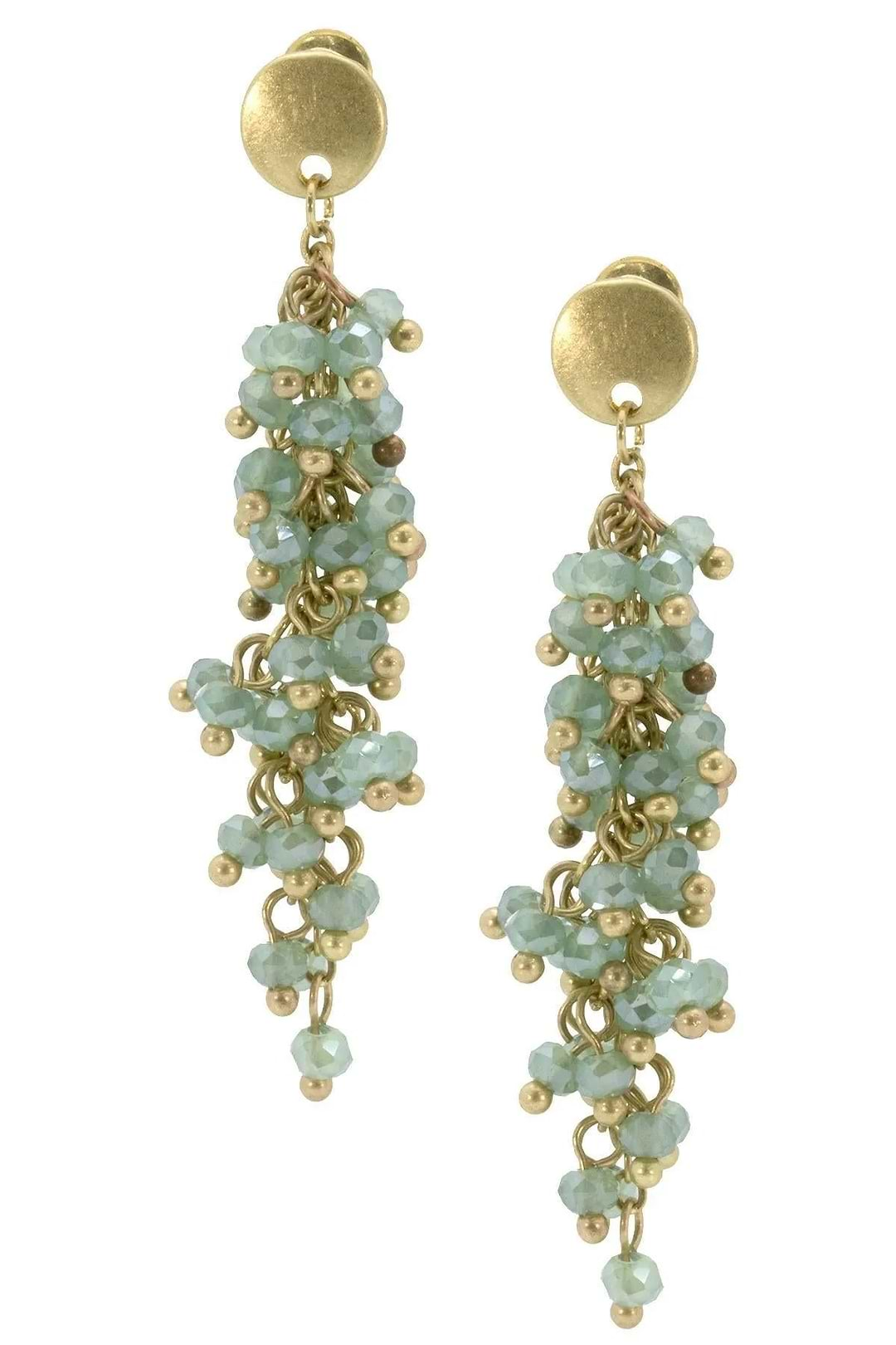 Florus Beaded Dangle Earring Aquamarine