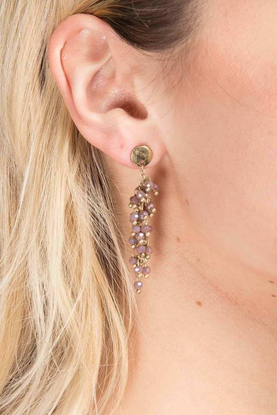 Florus Beaded Dangle Earring Thistle