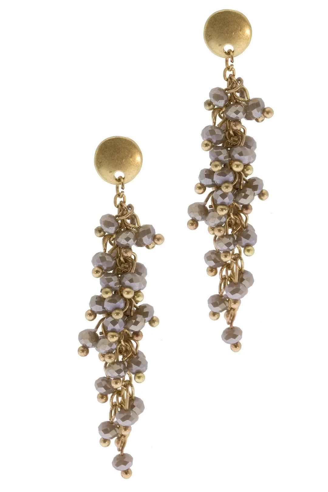 Florus Beaded Dangle Earring Grey