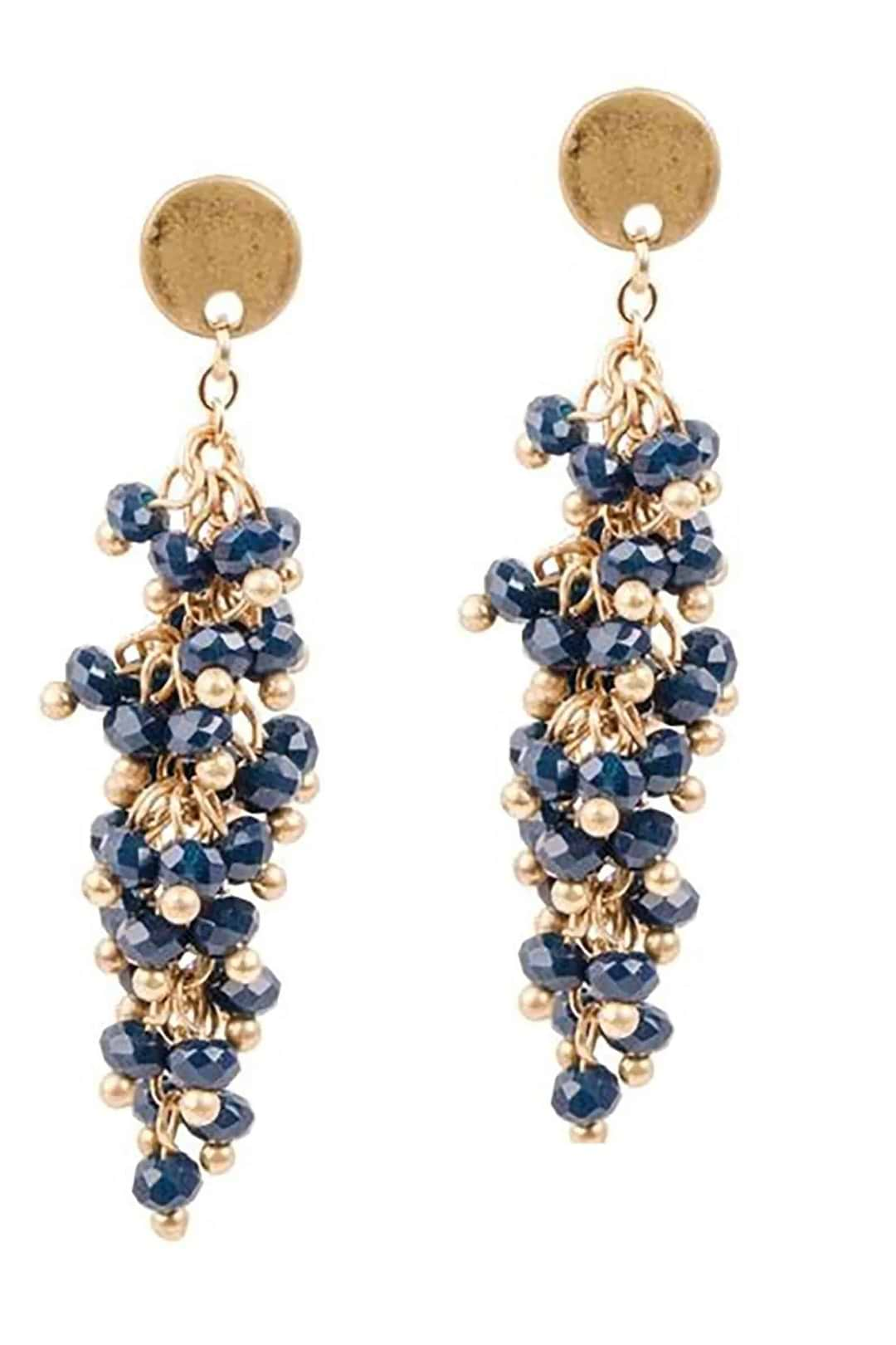 Florus Beaded Dangle Earring Royal Blue