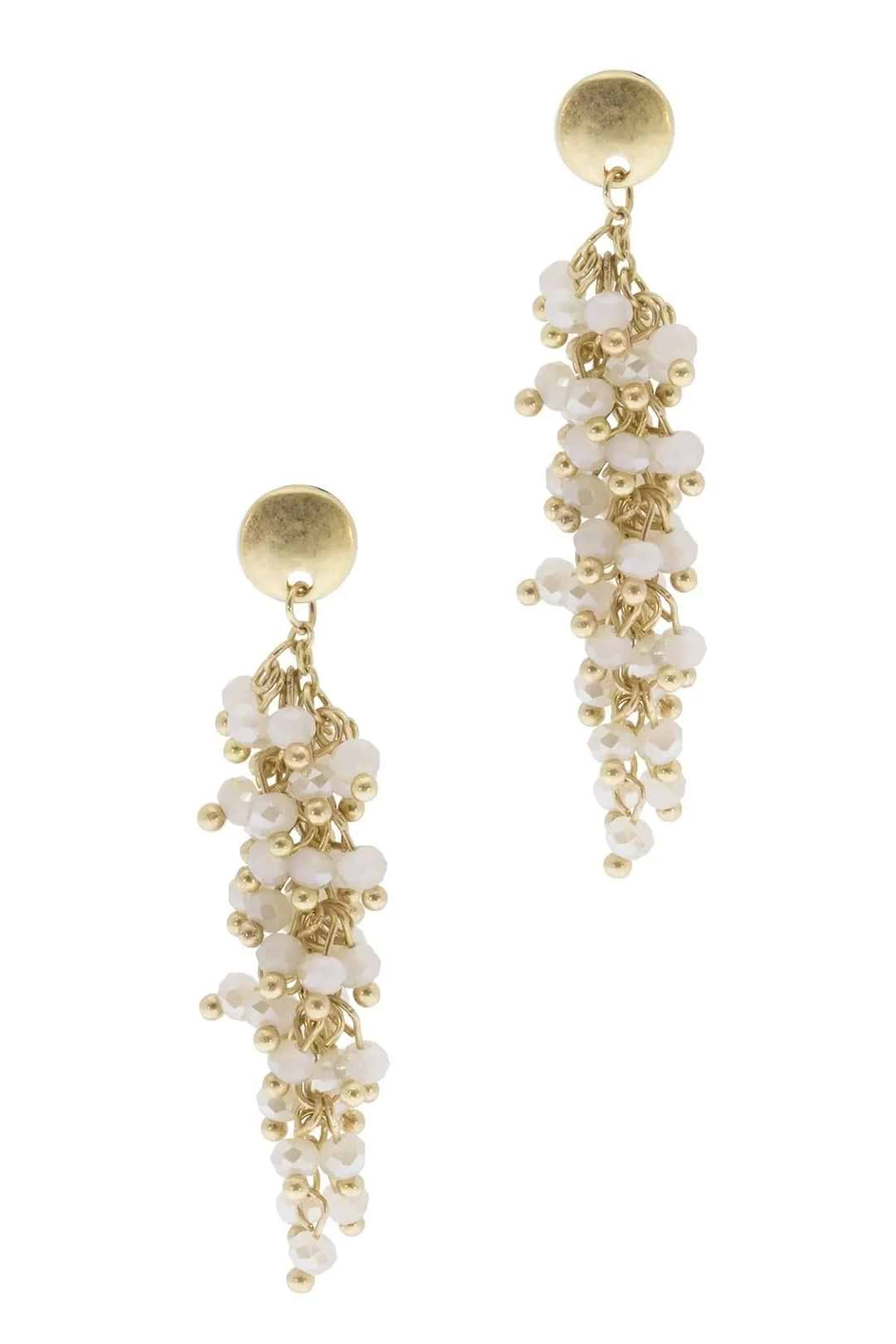 Florus Beaded Dangle Earring Antique White