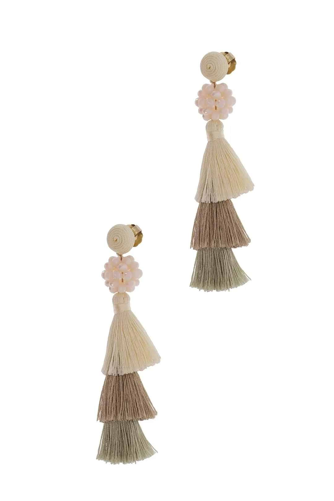 Tara Tassel Statement Earring Corn Silk