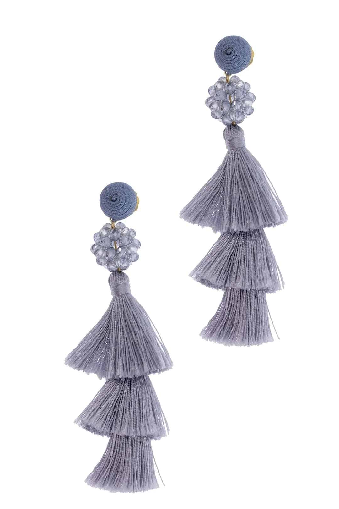 Tara Tassel Statement Earring Corn Flower Blue