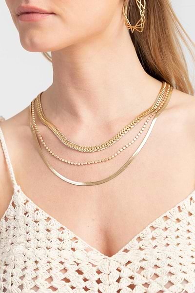 Francis Layered Chain Necklace Gold