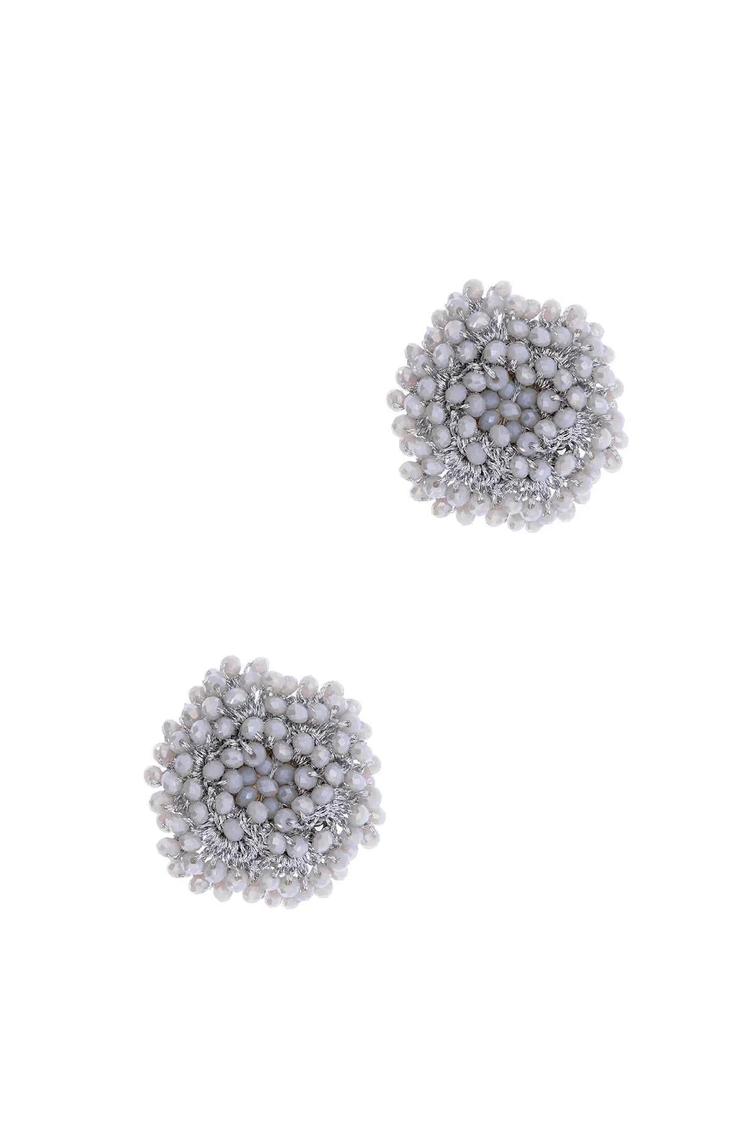 Samooh Beaded Clip-On Stud Earring Dark Gray