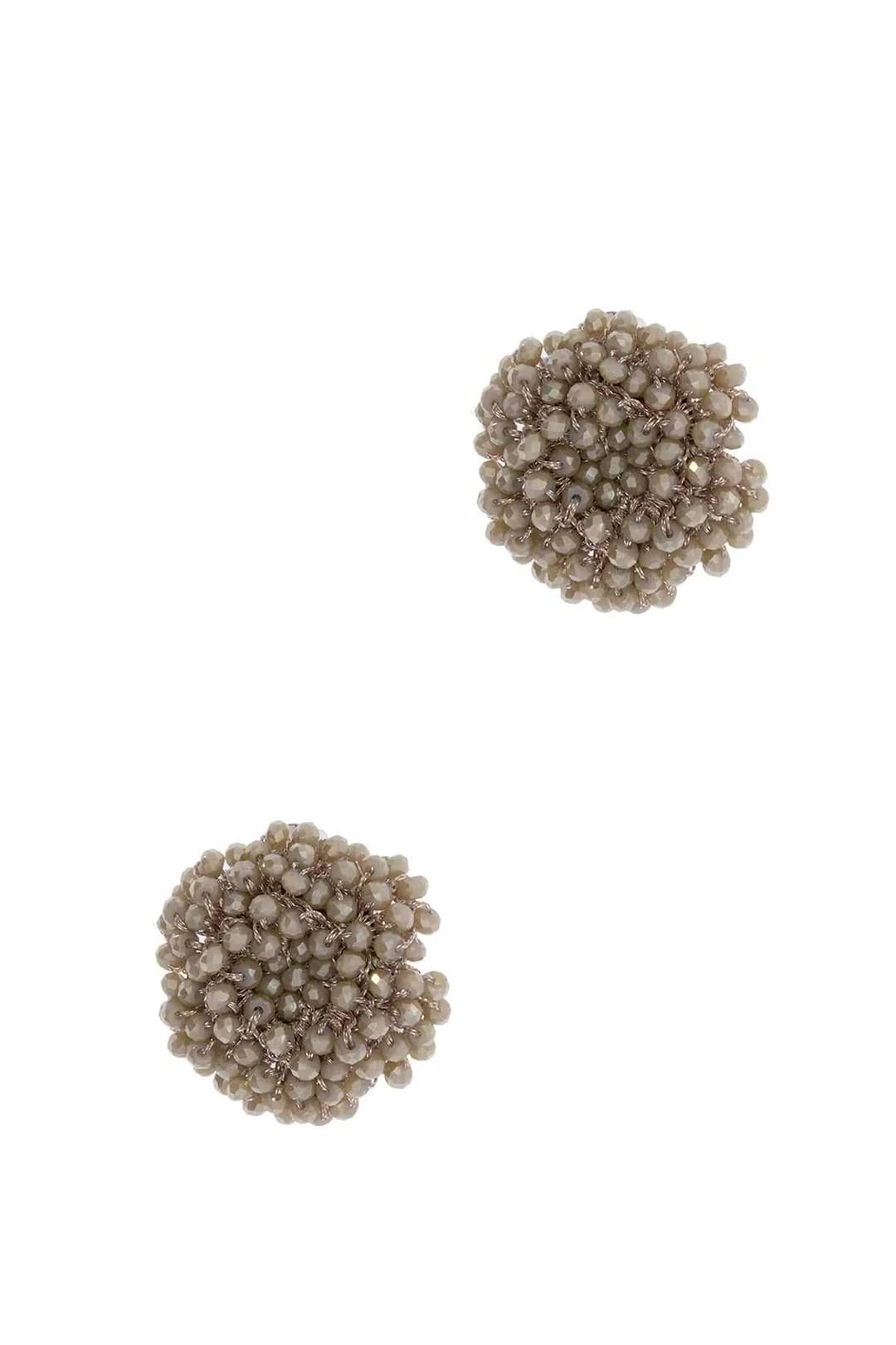 Samooh Beaded Clip-On Stud Earring Burly Wood