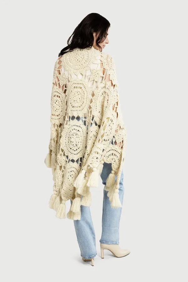 Crocheted Sunshine Shawl Ivory