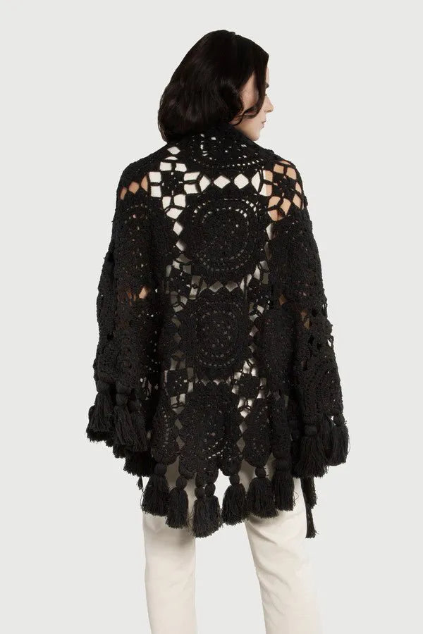 Crocheted Sunshine Shawl Black