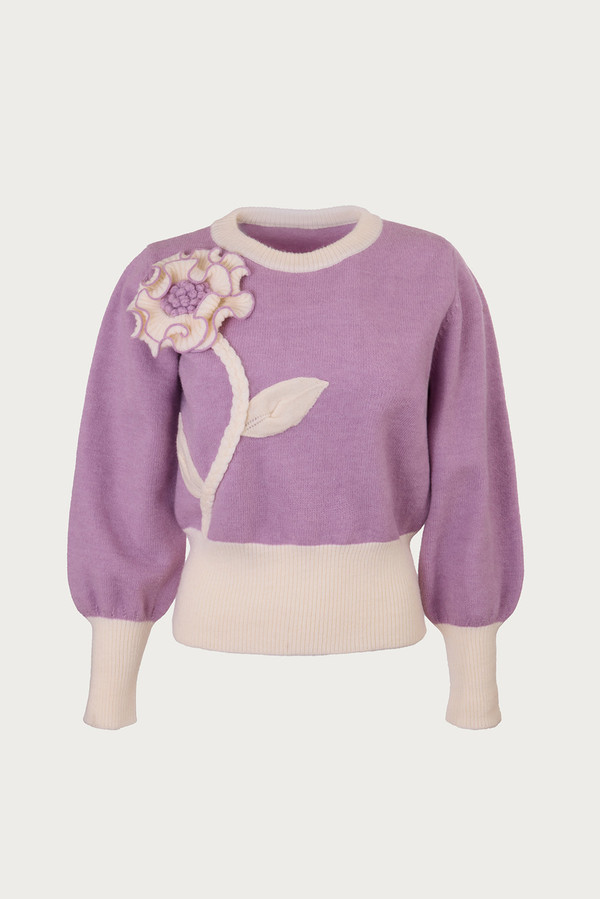 Ruffled Bloom Pullover Sweater