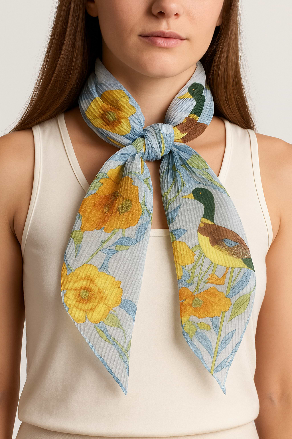Floral Spring Pleated Scarf