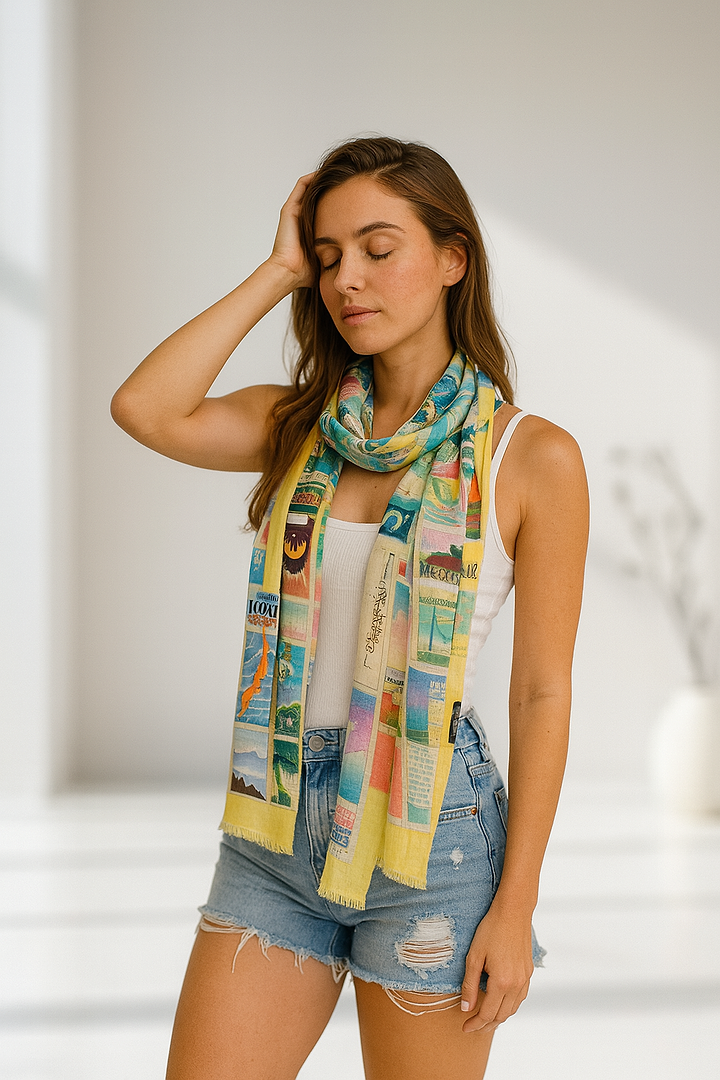 Vintage Postcard Scarf