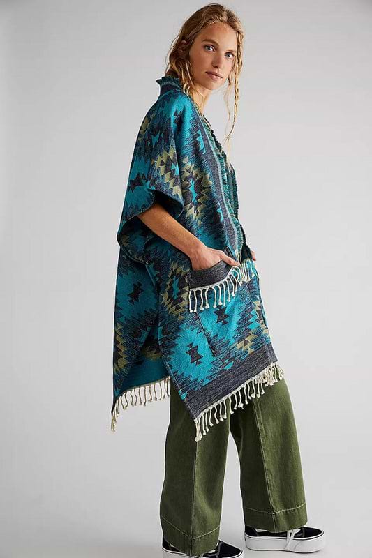 Aztec Fringed Ruana