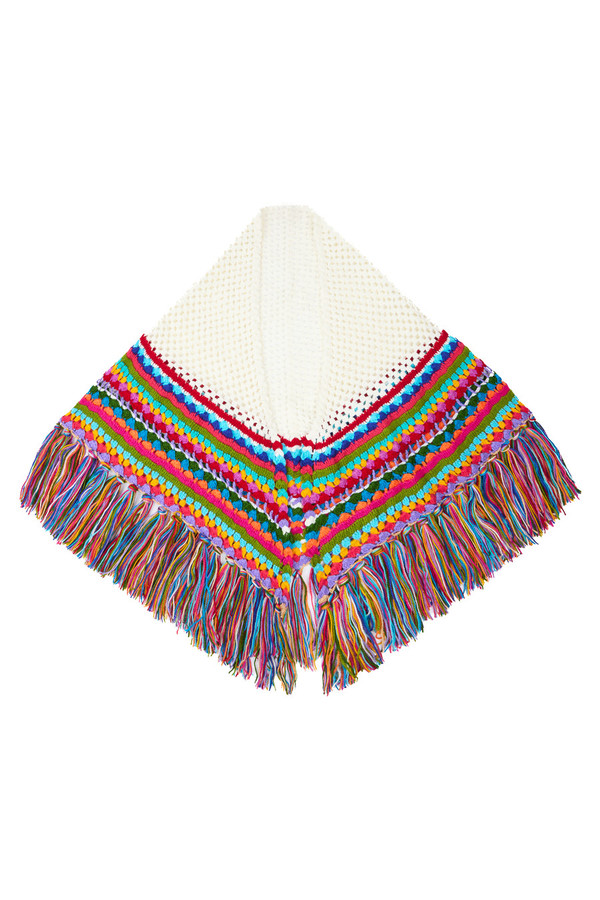 Rainbow Crochet Fringe Wrap – SAACHI Rainbow Crochet Fringe Wrap – SAACHI