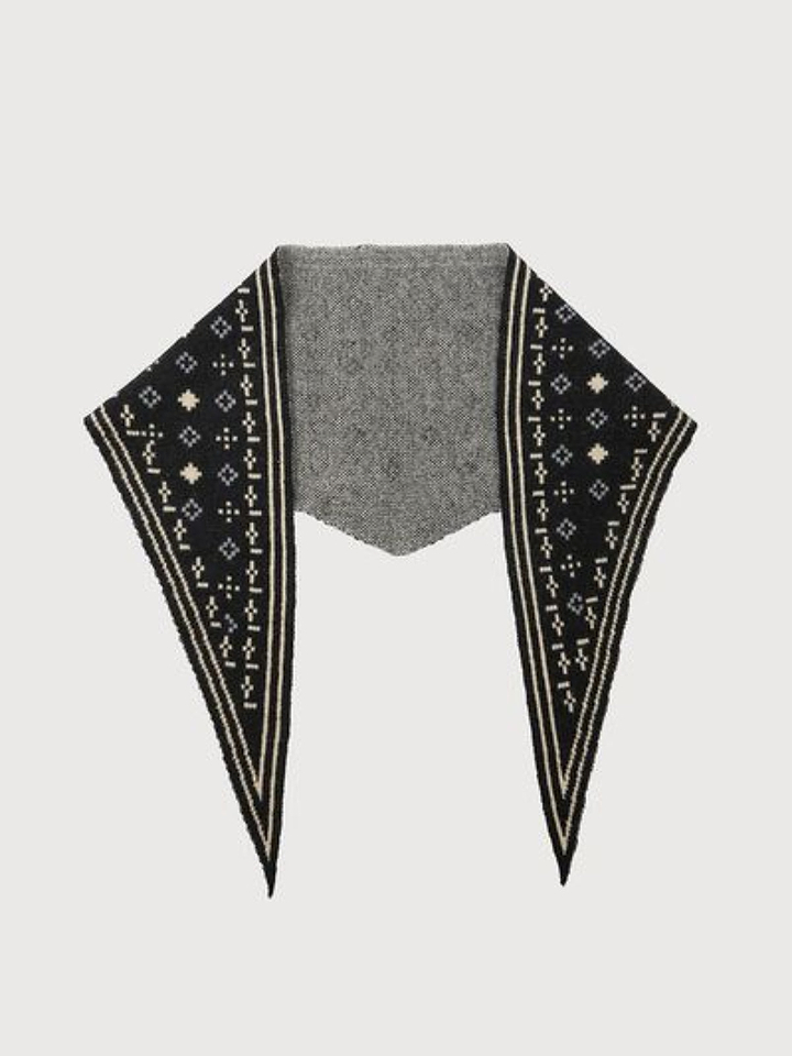 Foulard Knit Triangle Scarf - Black