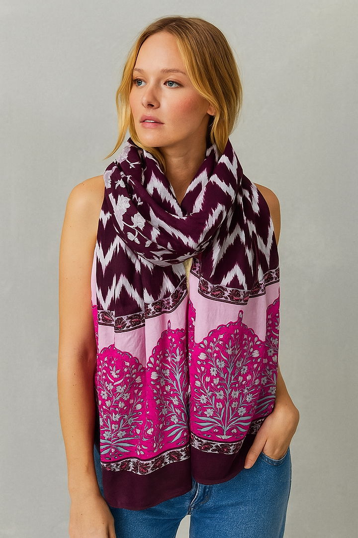 Heritage Scarf Dark Magenta
