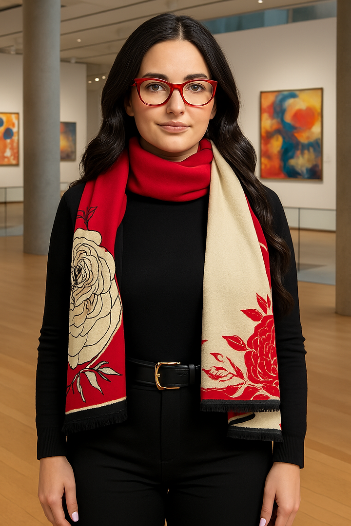 Bold Floral Reversible Scarf