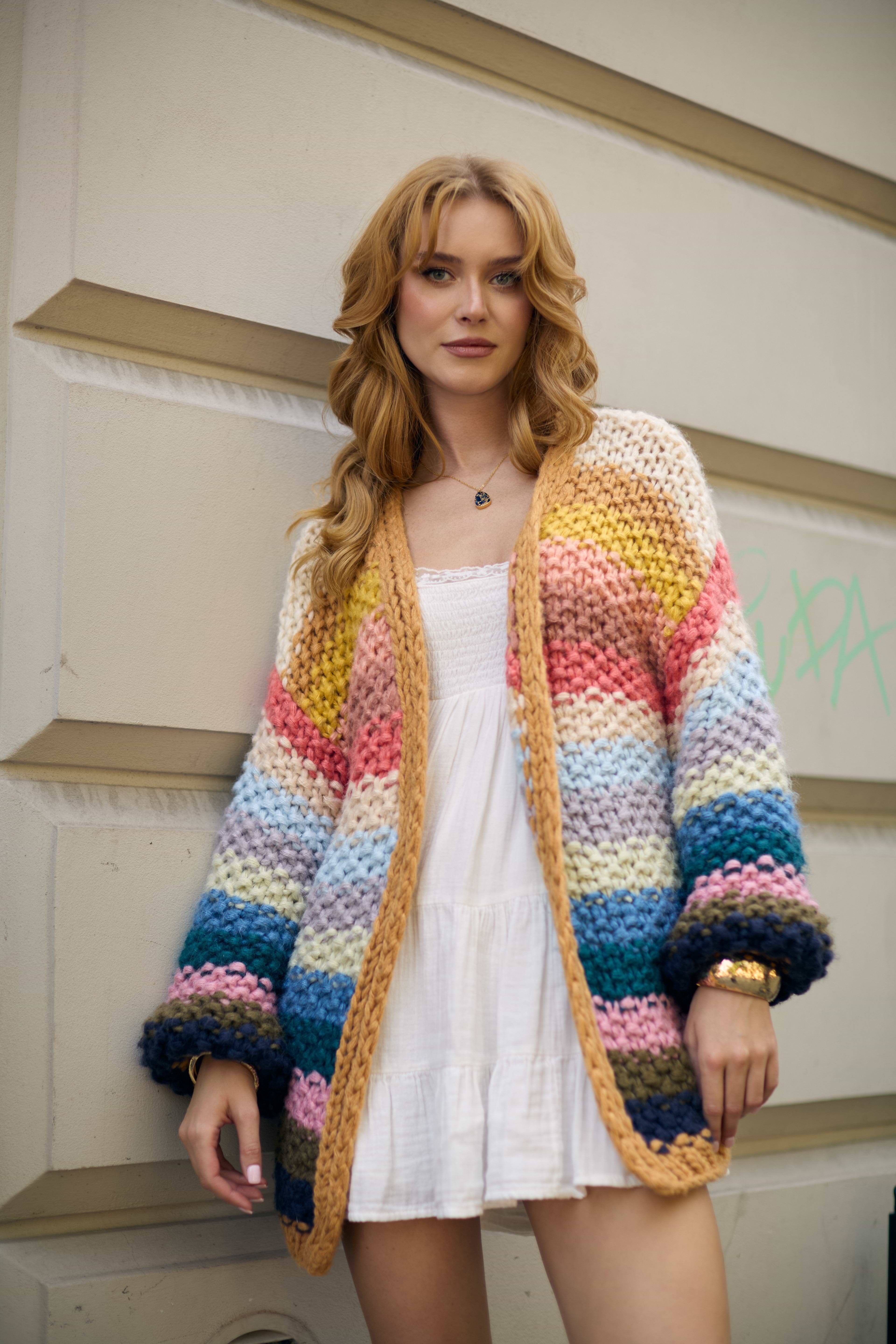 Rainbow Knitted Cardigan | Saachistyle – SAACHI