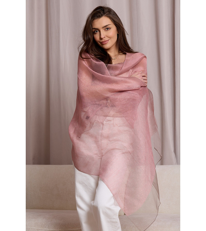 Silk Sparkle Wrap Scarf Pink