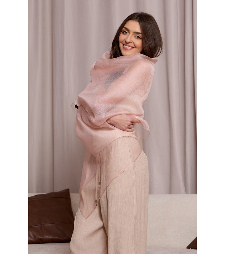 Silk Sparkle Wrap Scarf Light Pink